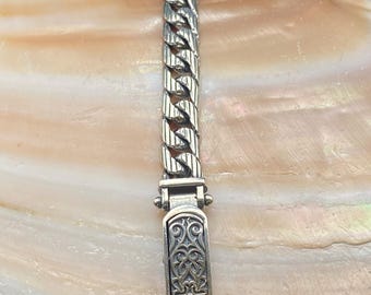 Handmade 925 Sterling Silber Panzerkette Armband | Motiv Spangenarmreif 31 Gramm