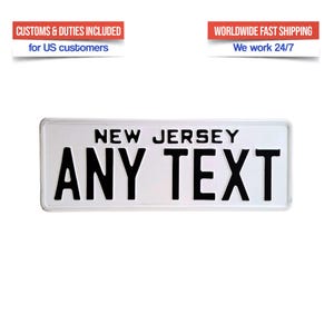 Personalisierte New-Jersey-Kennzeichen | Autoschild mit Ihrem Namen oder Text | Geschenk für Auto-Fans, Garagen- oder Werkstattdeko