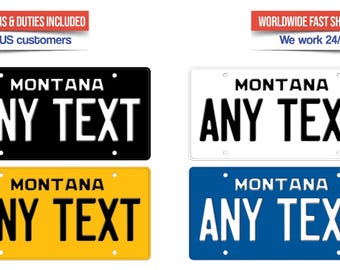 Matrícula personalizada de Montana con tu texto | Placa perfecta para tu coche | Decoración de garaje o regalo para amantes de los autos
