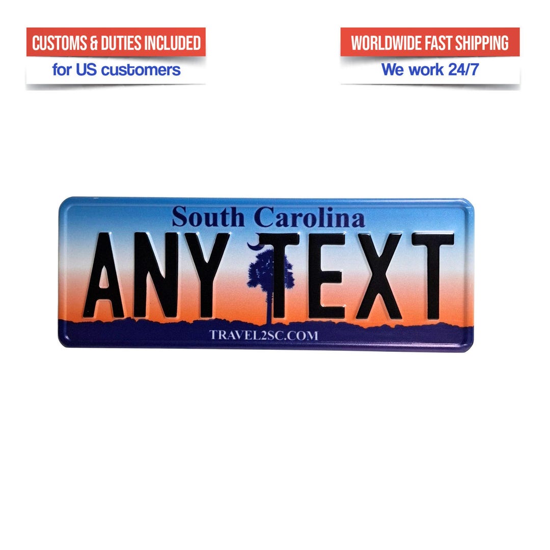 Sc Registration Sticker Custom South Carolina License Plate Decorative South Carolina License ...