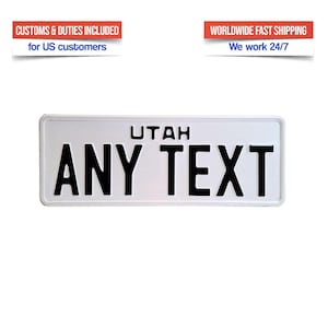Personalisierte Utah Kennzeichen | Autoschild mit Name oder Text | Geschenk für Autofans, Garage oder Werkstatt