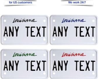 Matrícula de motocicleta Louisiana personalizada – Placa decorativa en relieve para exhibiciones – 180×113 mm (7.1×4.4 in) - placa US
