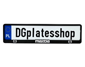 Marco de matrícula 3D Mazda | Texto cromado | Estilo deportivo | Soporte europeo de alta calidad | Accesorio para coche