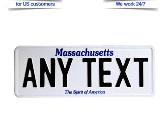 Custom Massachusetts License Plate Decorative  Massachusetts License Plate with YOUR TEXT/Personalized License Plate 12.1x4.3 inches