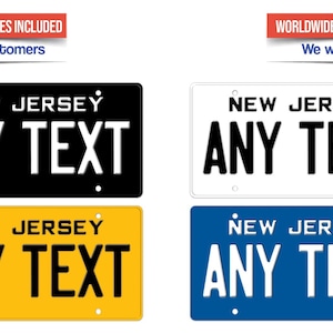 Personalisiertes New-Jersey-Kennzeichen mit Ihrem Wunschtext – ideal für Auto, Geschenkideen oder Dekoration für Garage und Werkstatt