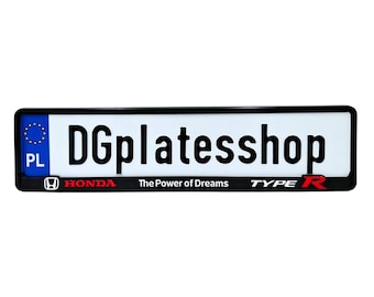 Honda 3D kentekenplaathouder | Chroomtekst | Sportieve look | Hoogwaardige Europese plaatframe | Auto styling accessoire