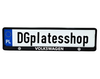 Cornice targa 3D Volkswagen | Testo cromato | Look sportivo | Portatarga europeo di alta qualità