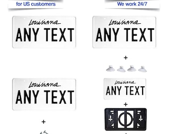 Matrícula de Louisiana con tu texto | Regalo personalizado | Decoración de garaje | La placa perfecta para tu coche | Matrícula
