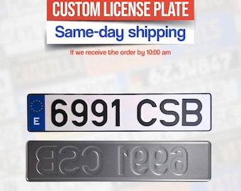 Aangepaste Spanje Euro kentekenplaat – gepersonaliseerde geperste metalen plaat met EU-tag – snelle wereldwijde verzending