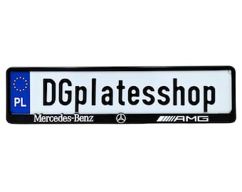 Marco de matrícula 3D Mercedes AMG | Letras cromadas | Estilo europeo | Accesorio deportivo para coche