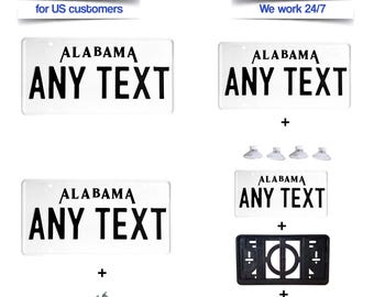 Alabama License Plate with Your Text | Personalized Gift | Garage Wall Decor | The perfect plate for your car| Number plate