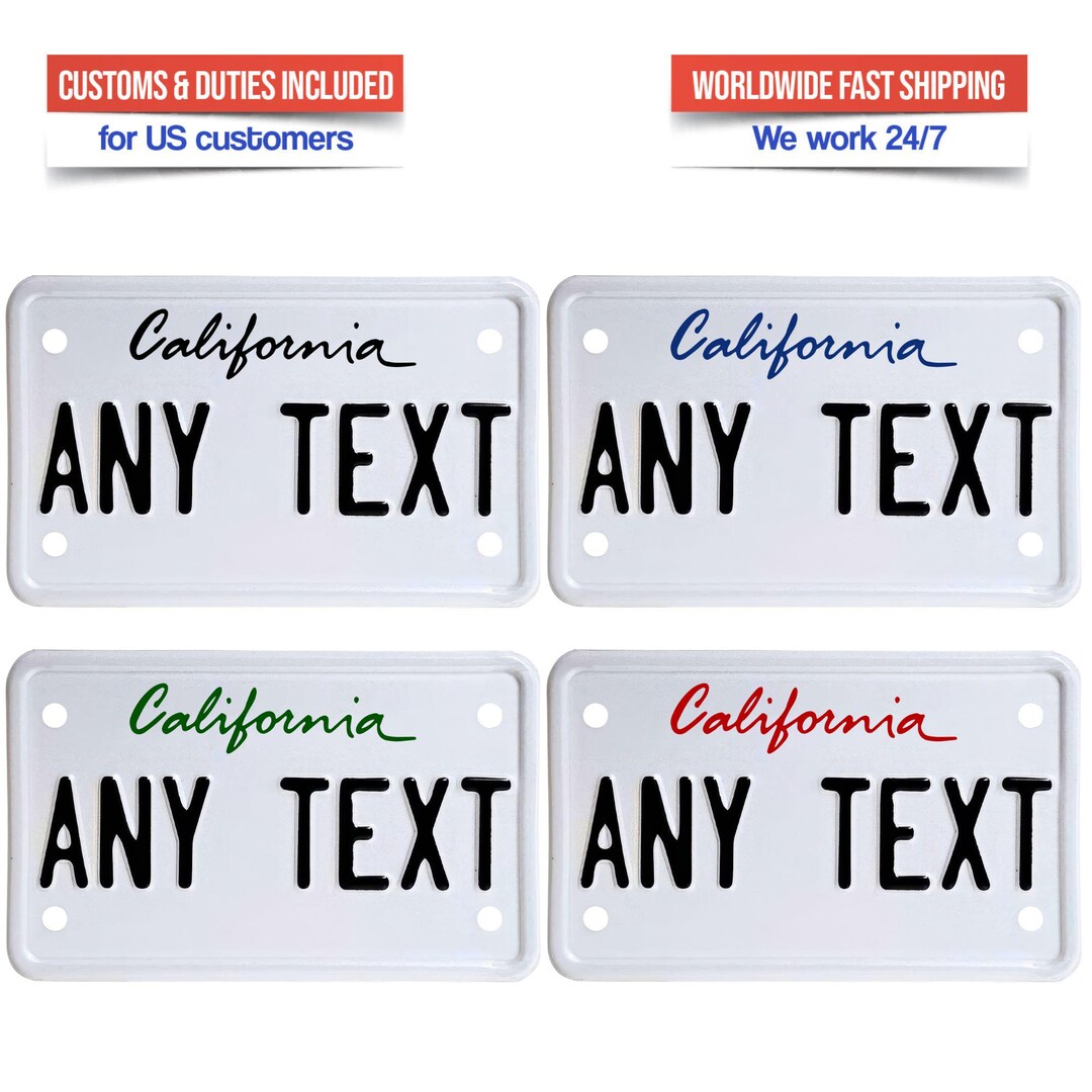 California Motorcycle Custom License Plate – Embossed Novelty Tag for ...