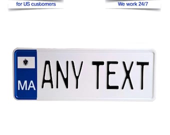 Personalized Massachusetts  License Plate | Custom Name or Message | Fun Gift for Car Enthusiast, Driver, or Garage Decor