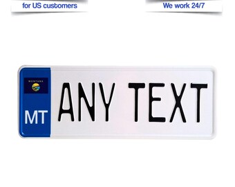 Placa de matrícula Montana personalizada | Con nombre o mensaje | Regalo para amantes del motor, conductores o decoración de garaje