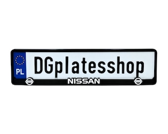 Nissan 3D kentekenplaathouder | Chromen tekst | Sportieve look | Europese houder van hoge kwaliteit | Auto styling accessoire