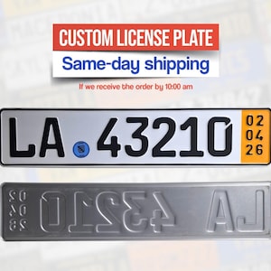 カスタムEUナンバープレート 個別デザイン金属エンボス加工 EUタグ付き 迅速な世界発送
