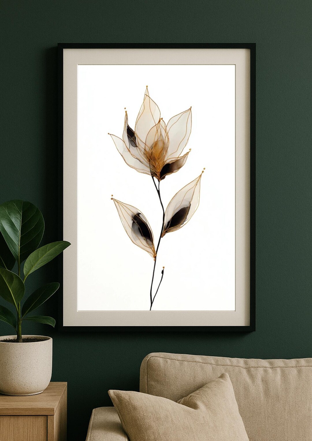 Minimalist Floral Line Art Print: Botanical Wall Art - Etsy
