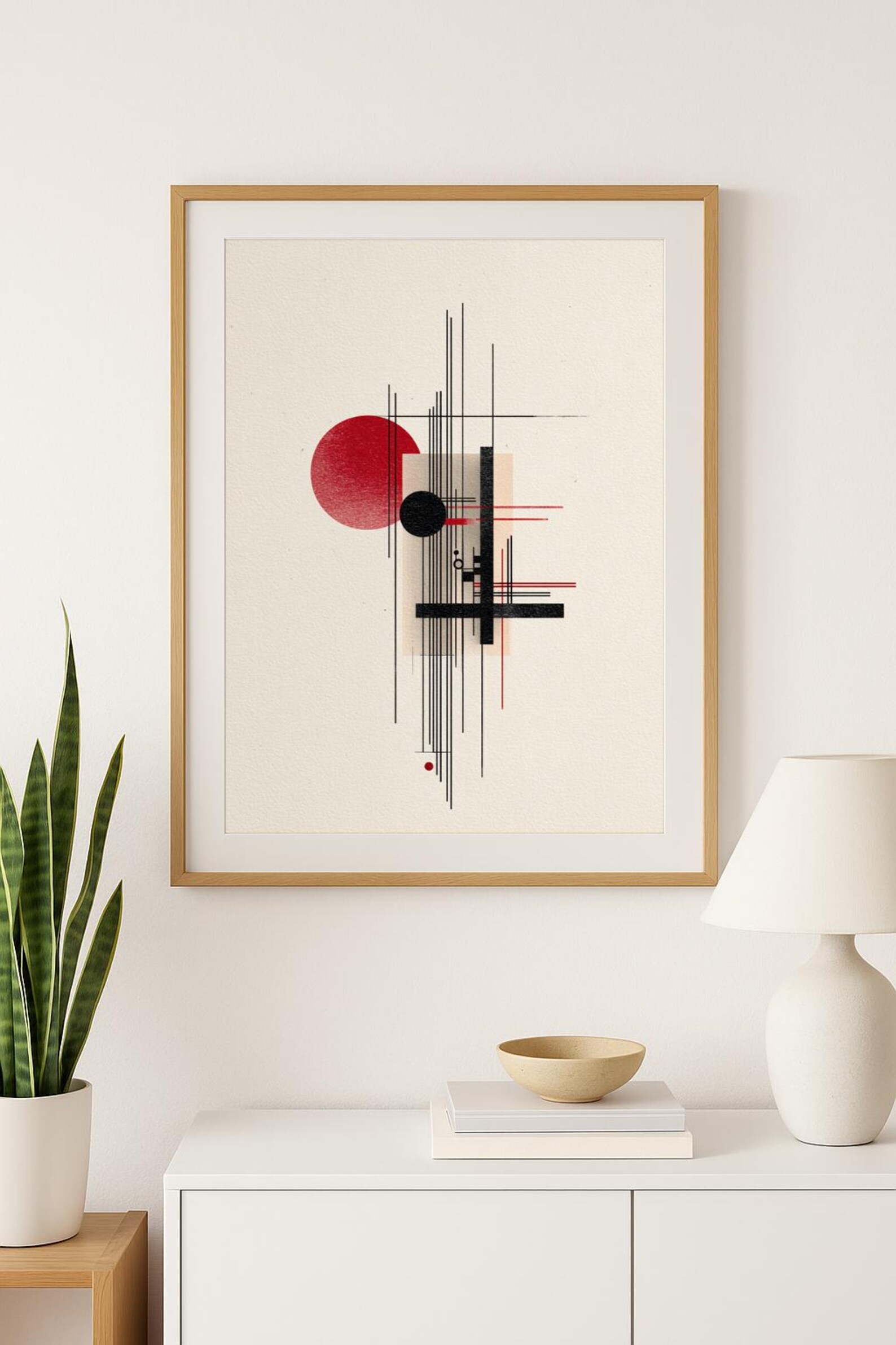 Abstract Geometric Bauhaus Art Print: Minimalist Wall Decor - Etsy