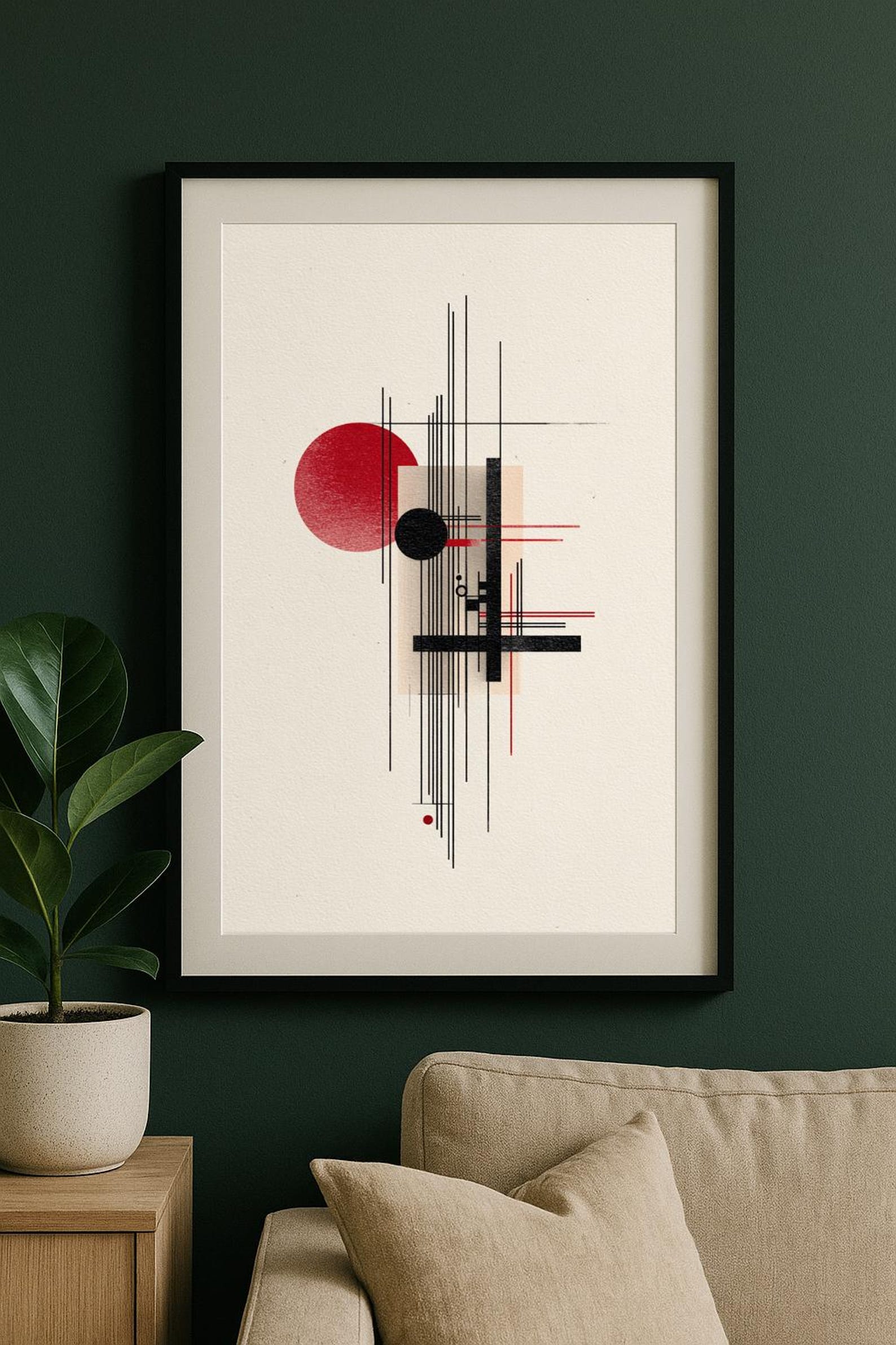 Abstract Geometric Bauhaus Art Print: Minimalist Wall Decor - Etsy