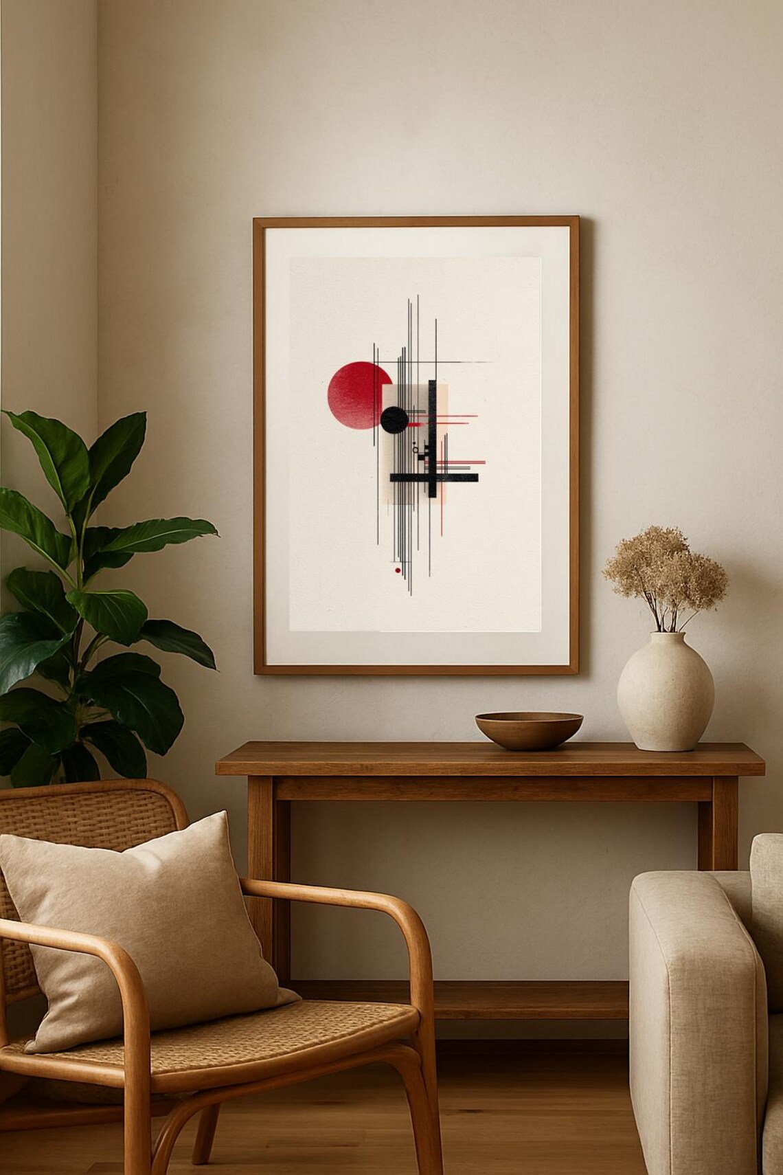 Abstract Geometric Bauhaus Art Print: Minimalist Wall Decor - Etsy