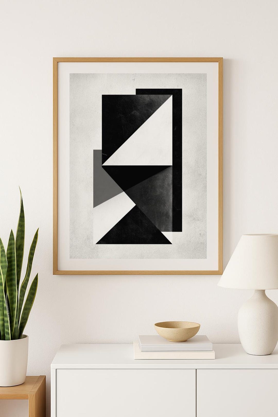 Geometric Bauhaus Poster: Minimalist Black and White Wall Art - Etsy