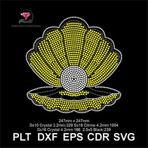Pearl Shell Rhinestone Template | Svg Dxf Eps Cdr Plt | Bling Design for Cricut & Silhouette
