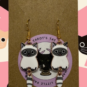 Cat (Different Colours/Breeds!) Dangle Earrings. Quirky, Unusual, Animal Themed Jewellery !