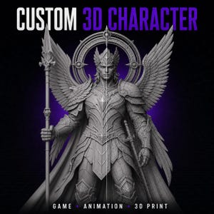 Individuelle 3D-Charaktermodellierung, spielfertige Charaktere, 3D-Sculpting, Rigging, Retopologie, Texturierung, individuelle 3D-Modelle, druckfertige Dateien (STL, OBJ, FBX)