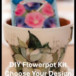 DIY Decoupage Blumentopf Kit - Wählen Sie Servietten Design, Terrakotta Handwerk