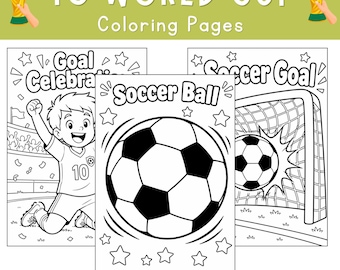 Dibujos para colorear de fútbol para niños, libro para colorear de la Copa Mundial de Fútbol en PDF, 10 hojas para colorear divertidas.