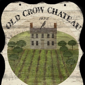 Old Crow Chateau, Trade Sign Reproduction, 8x10, Printable, Download