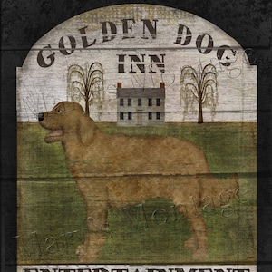 Golden Dog Inn, Reproduction trade sign, Printable, download, 8x10