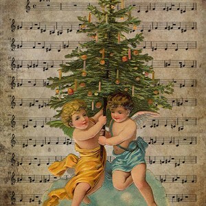 Vintage Christmas 5 5x7 Images Download &amp; Print - Etsy