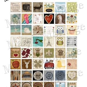 Inchies NEW Clipart 48 one in. sq. images Clipart download & print sheet