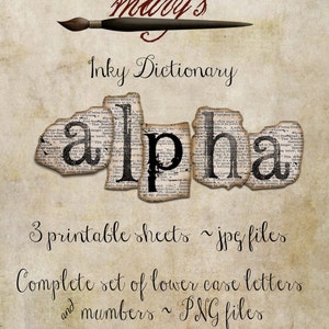 Inky Dictionary Alpha, Scrapbook, Journaling