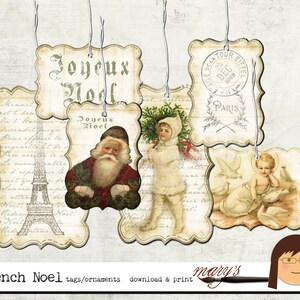 Tagi/ozdoby Joyeux Noel Pobierz i wydrukuj