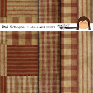 Red Homespun 4 pack 8, 5x11 invecchiato documenti Download