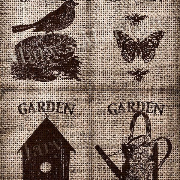 Garden grainsack card sheet/ 8.5 x 11 Download