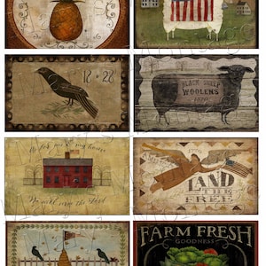 Primitive Labels 2,  Download & Print , sheet of 8