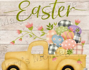 Easter Truck, 8x10 printable download