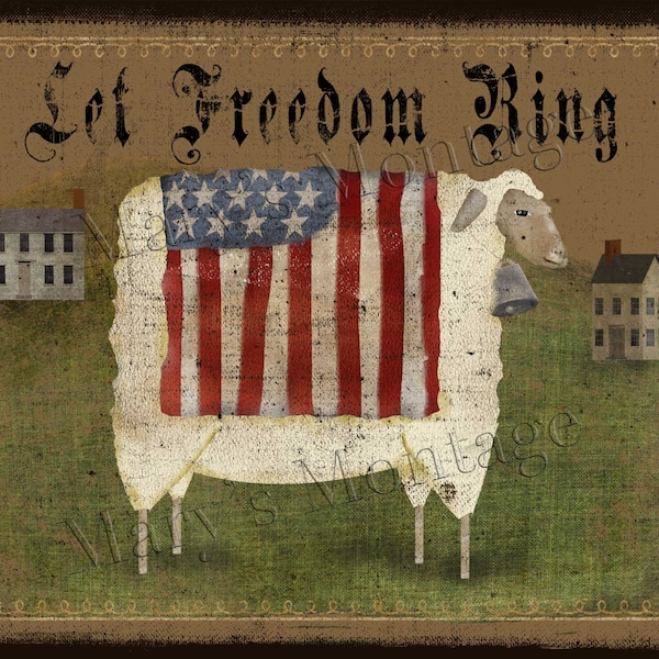 Let Freedom Ring, Americana decor, 8x10 printable download