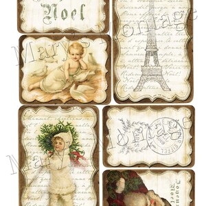 Joyeux Noel Tags/ornaments Download &amp; Print - Etsy