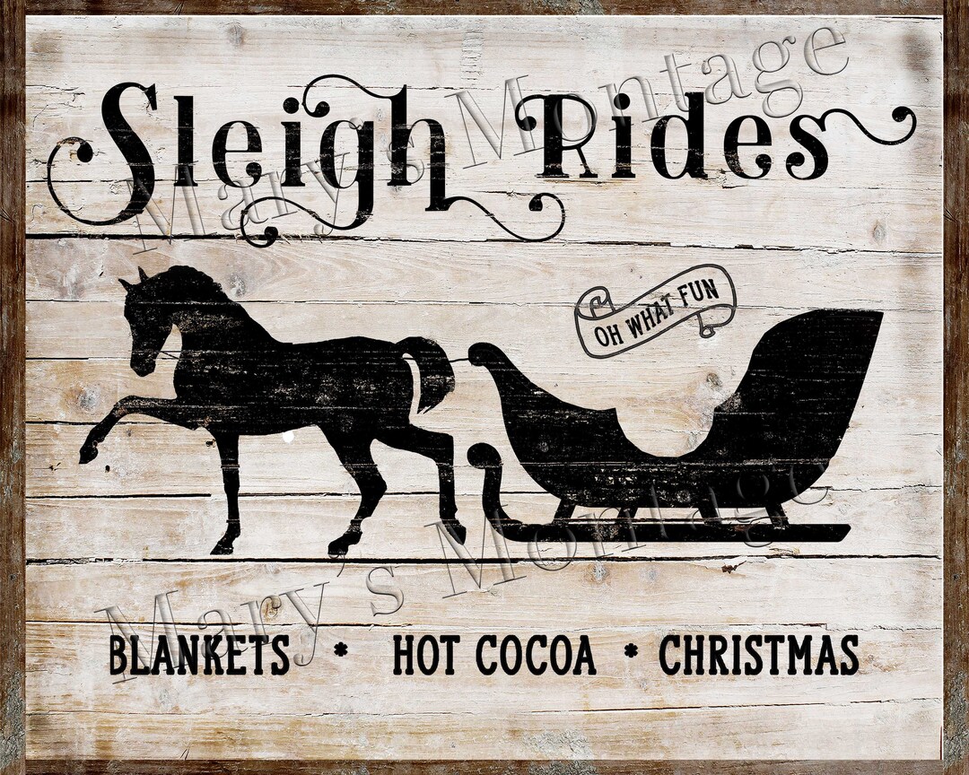 Sleigh Races Sign Sleigh Rides, 8x10 Printable Download, Vintage Sign - Etsy