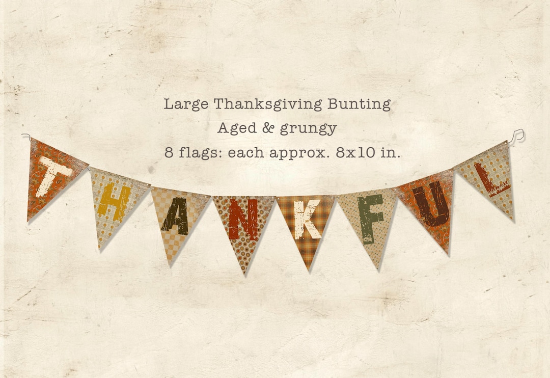 Thanksgiving Bunting, Download &amp; Print, THANKFUL - Etsy
