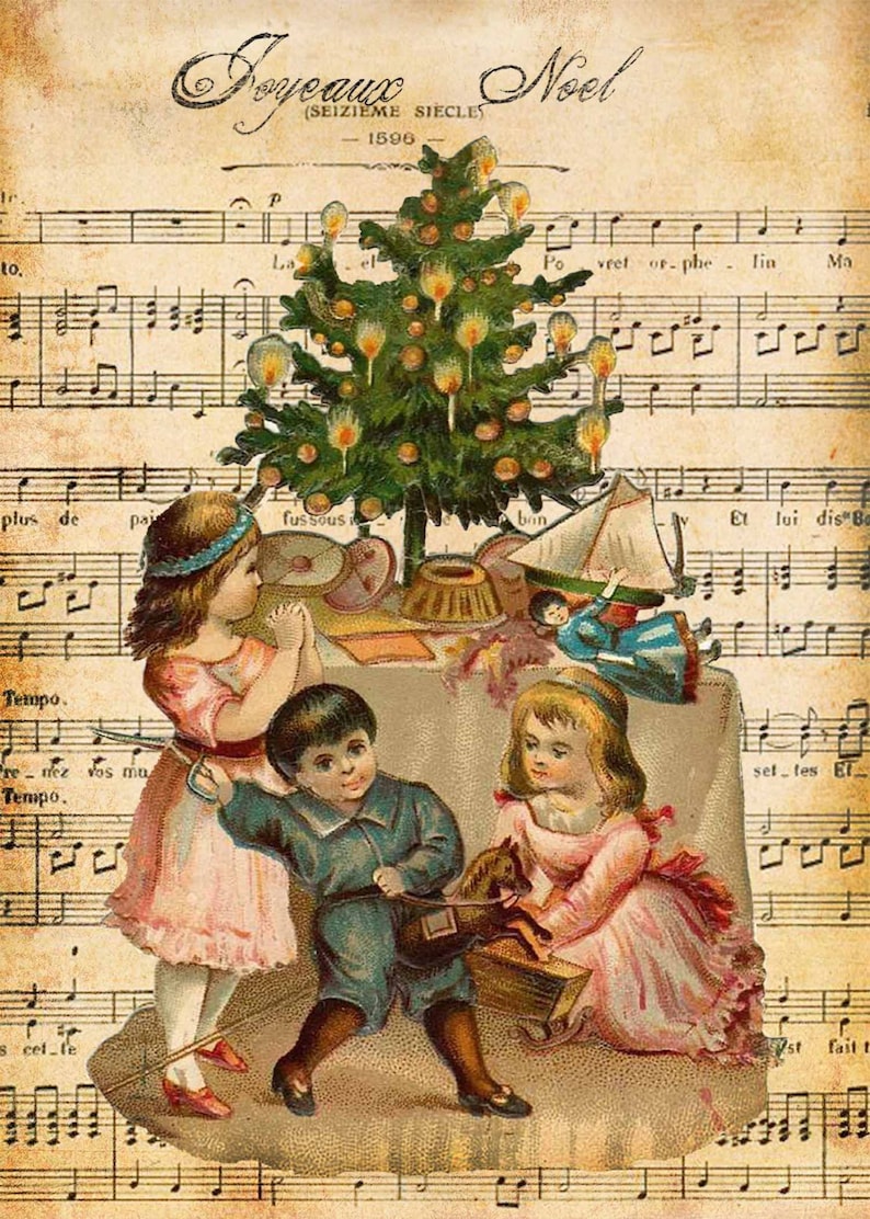 Vintage Christmas 5 5x7 Images Download &amp; Print - Etsy