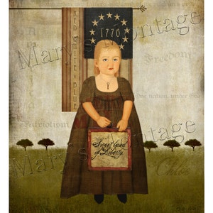 Patriotism, Americana, Folk Art, 8x10 Instant download