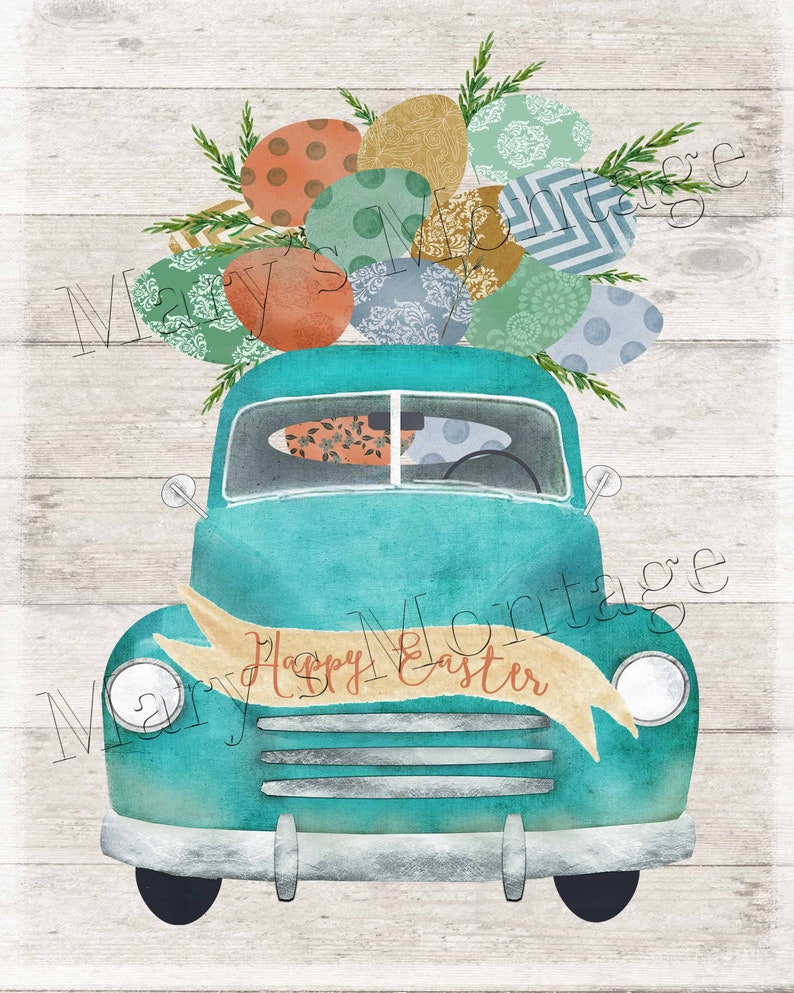 Easter Egg Truck 8 X10 Digital Printable Download. - Etsy