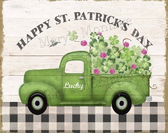 Lucky Truck, St Patricks Day, 8x10 Printable Download