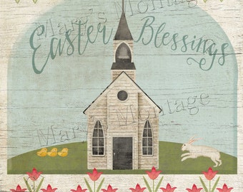 Easter Blessings, 8x8, Printable Easter Art, Instant Download