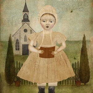 Folk Art, Primitive Portrait, download, 8x10